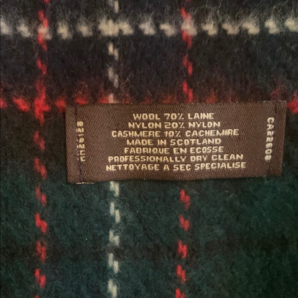 Plaid Wool Scarf Green and Red scarf from Coach - Picture 3 of 3